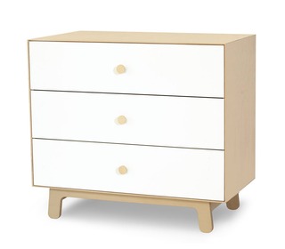 Merlin 3 drawer Dresser White/Birch - Oeuf NYC